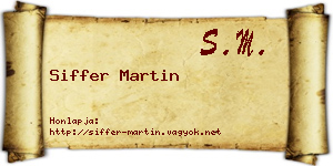 Siffer Martin névjegykártya