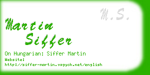 martin siffer business card